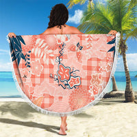 Red Palaka Crane and Flowers Beach Blanket Japan Heritage Spirit LT9 - Polynesian Pride