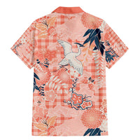 Red Palaka Crane and Flowers Family Matching Mermaid Dress and Hawaiian Shirt Japan Heritage Spirit LT9 - Polynesian Pride