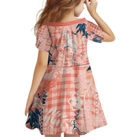 Red Palaka Crane and Flowers Family Matching Off Shoulder Short Dress and Hawaiian Shirt Japan Heritage Spirit LT9 - Polynesian Pride