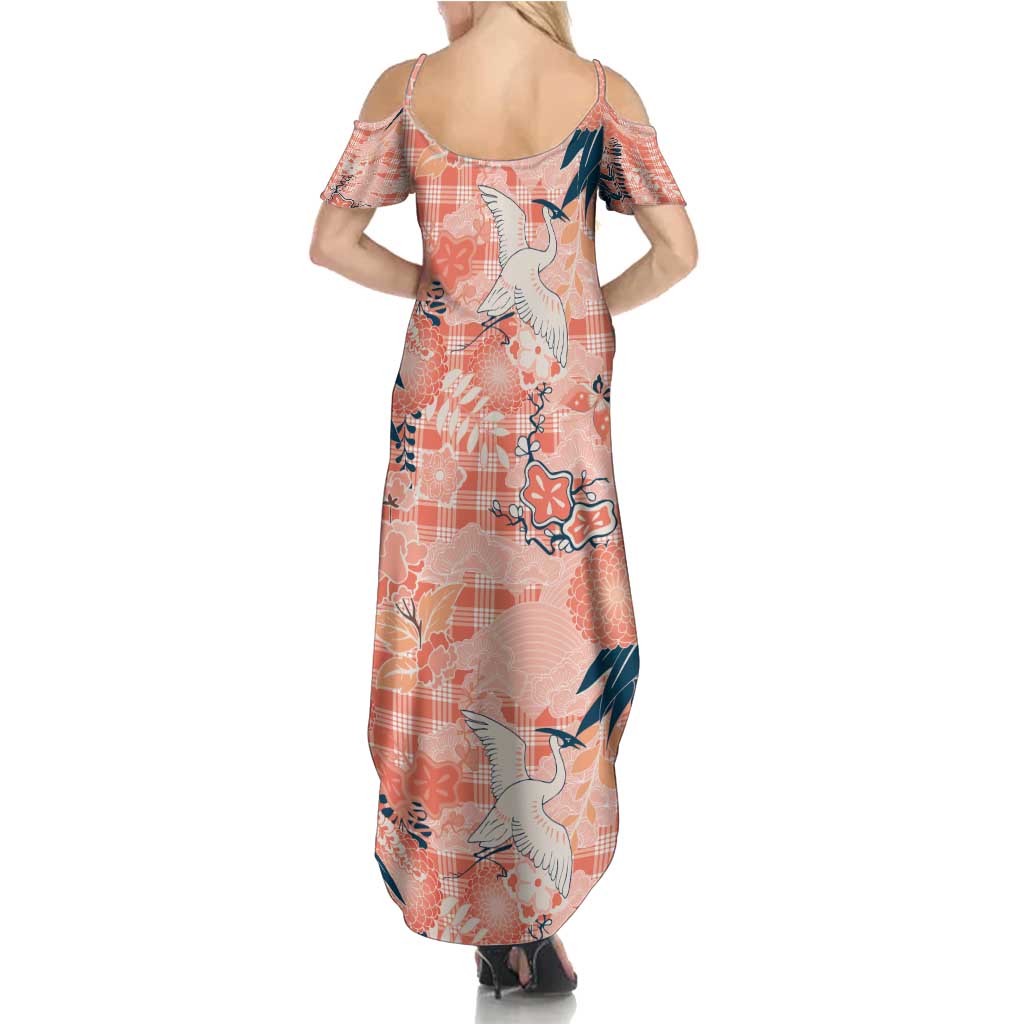 Red Palaka Crane and Flowers Family Matching Summer Maxi Dress and Hawaiian Shirt Japan Heritage Spirit LT9 - Polynesian Pride