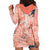 Red Palaka Crane and Flowers Hoodie Dress Japan Heritage Spirit - Polynesian Pride
