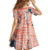 Red Palaka Crane and Flowers Kid Short Sleeve Dress Japan Heritage Spirit - Polynesian Pride