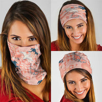 Red Palaka Crane and Flowers Neck Gaiter Japan Heritage Spirit - Polynesian Pride