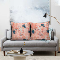 Red Palaka Crane and Flowers Pillow Cover Japan Heritage Spirit - Polynesian Pride