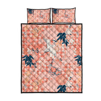 Red Palaka Crane and Flowers Quilt Bed Set Japan Heritage Spirit LT9 - Polynesian Pride