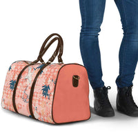 Red Palaka Crane and Flowers Travel Bag Japan Heritage Spirit - Polynesian Pride