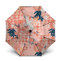 Red Palaka Crane and Flowers Umbrella Japan Heritage Spirit LT9 One Size Folded 11.42 inch Opened Diameter 37.4 inch Red - Polynesian Pride