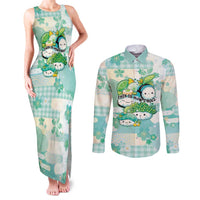Personalized Japanese Kawaii Sushi Couples Matching Tank Maxi Dress and Long Sleeve Button Shirt Green Wagara Palaka This Is How I Roll