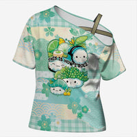 Personalized Japanese Kawaii Sushi Cross Shoulder Shirt Green Wagara Palaka This Is How I Roll
