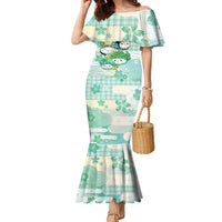 Personalized Japanese Kawaii Sushi Family Matching Mermaid Dress and Hawaiian Shirt Green Wagara Palaka This Is How I Roll LT9 Mom's Dress Green - Polynesian Pride