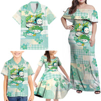Personalized Japanese Kawaii Sushi Family Matching Off Shoulder Maxi Dress and Hawaiian Shirt Green Wagara Palaka This Is How I Roll LT9 - Polynesian Pride