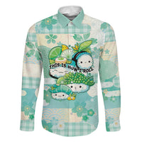 Personalized Japanese Kawaii Sushi Family Matching Short Sleeve Bodycon Dress and Hawaiian Shirt Green Wagara Palaka This Is How I Roll LT9 Dad's Shirt - Long Sleeve Green - Polynesian Pride