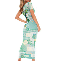 Personalized Japanese Kawaii Sushi Family Matching Short Sleeve Bodycon Dress and Hawaiian Shirt Green Wagara Palaka This Is How I Roll LT9 - Polynesian Pride