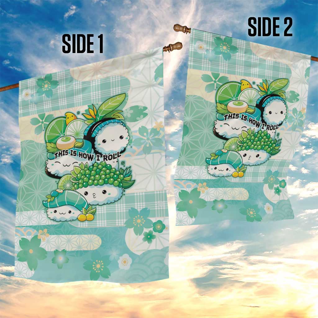 Japanese Kawaii Sushi Garden Flag Green Wagara Palaka This Is How I Roll