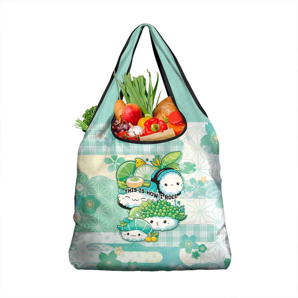 Japanese Kawaii Sushi Grocery Bag Green Wagara Palaka This Is How I Roll