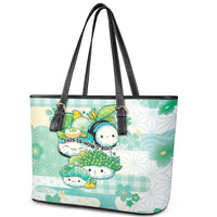Japanese Kawaii Sushi Leather Tote Bag Green Wagara Palaka This Is How I Roll