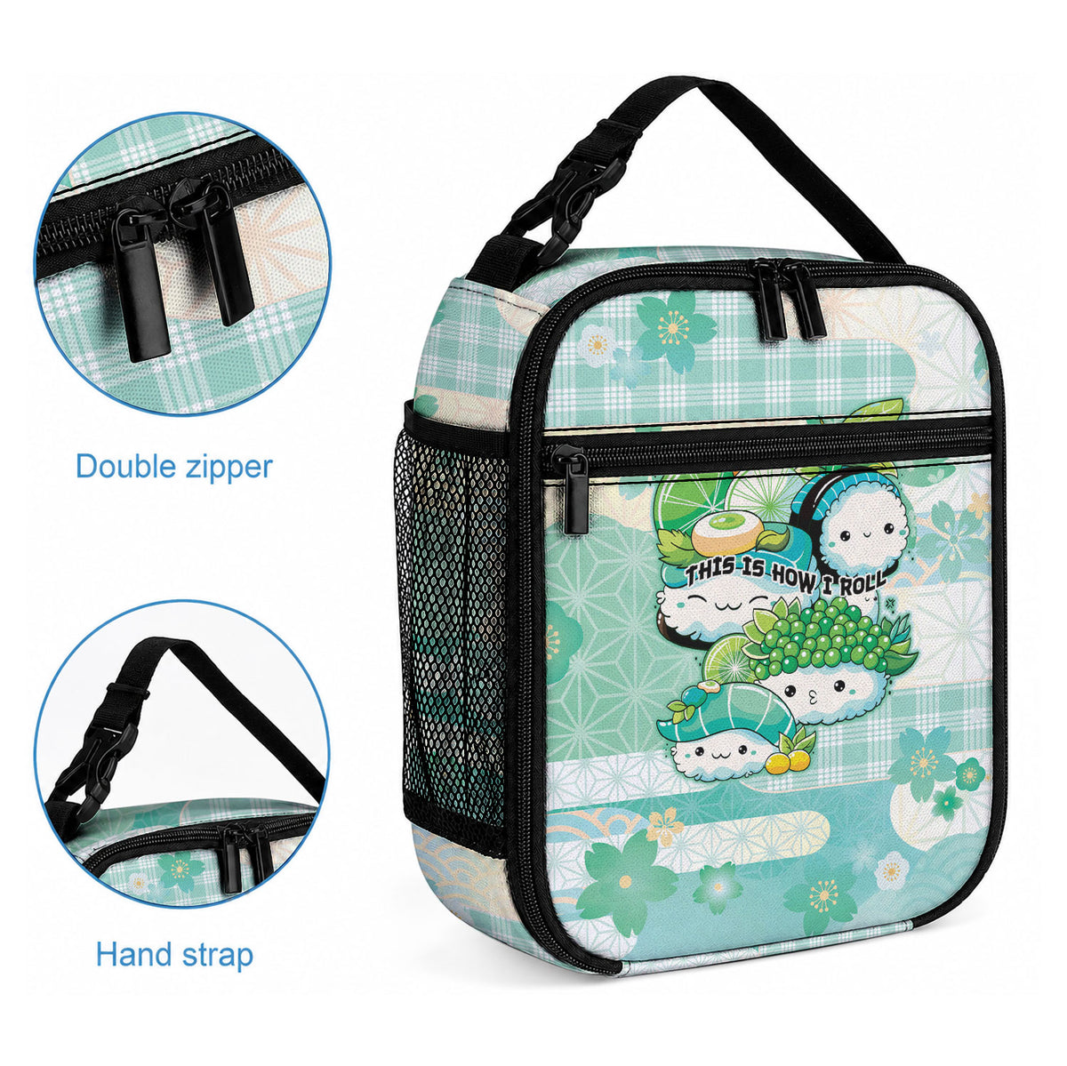 Japanese Kawaii Sushi Lunch Bag Green Wagara Palaka This Is How I Roll LT9 - Polynesian Pride