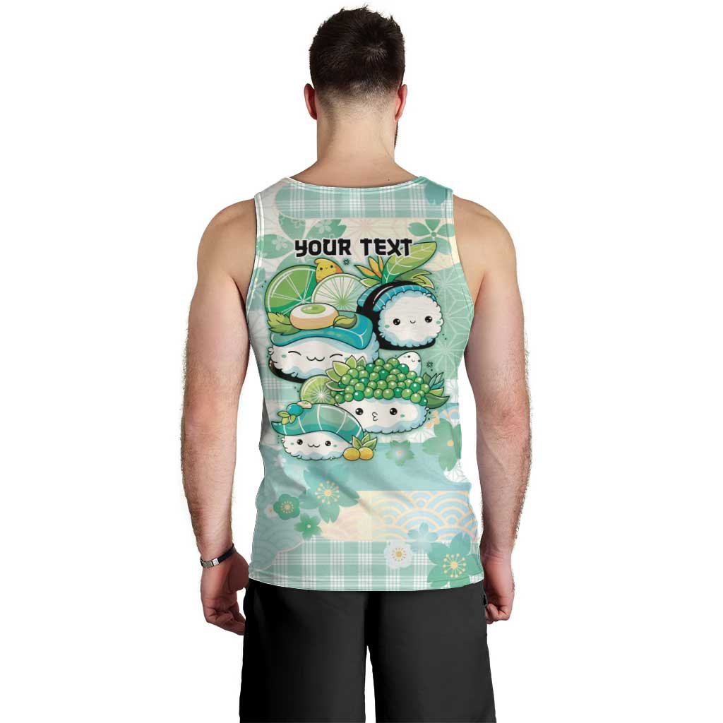 Personalized Japanese Kawaii Sushi Men Tank Top Green Wagara Palaka This Is How I Roll