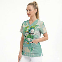 Personalized Japanese Kawaii Sushi Scrub Top Green Wagara Palaka This Is How I Roll
