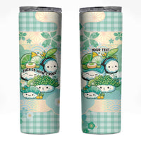 Personalized Japanese Kawaii Sushi Skinny Tumbler Green Wagara Palaka This Is How I Roll