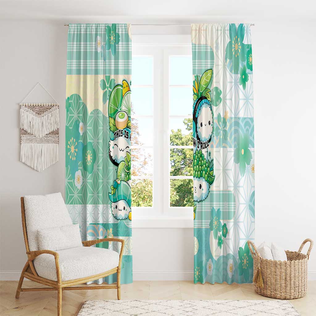 Japanese Kawaii Sushi Window Curtain Green Wagara Palaka This Is How I Roll