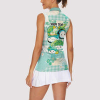 Personalized Japanese Kawaii Sushi Women Sleeveless Polo Shirt Green Wagara Palaka This Is How I Roll