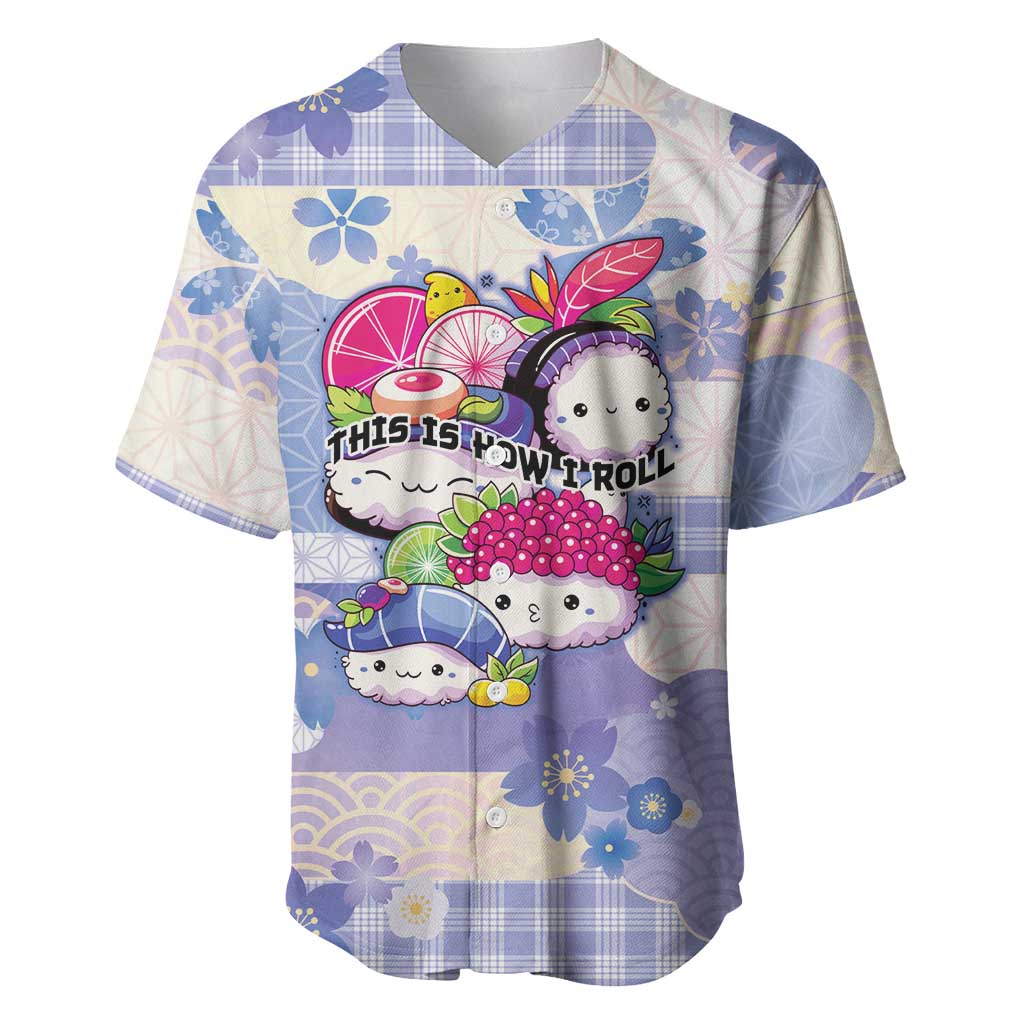 Personalized Japanese Kawaii Sushi Baseball Jersey Blue Wagara Palaka This Is How I Roll