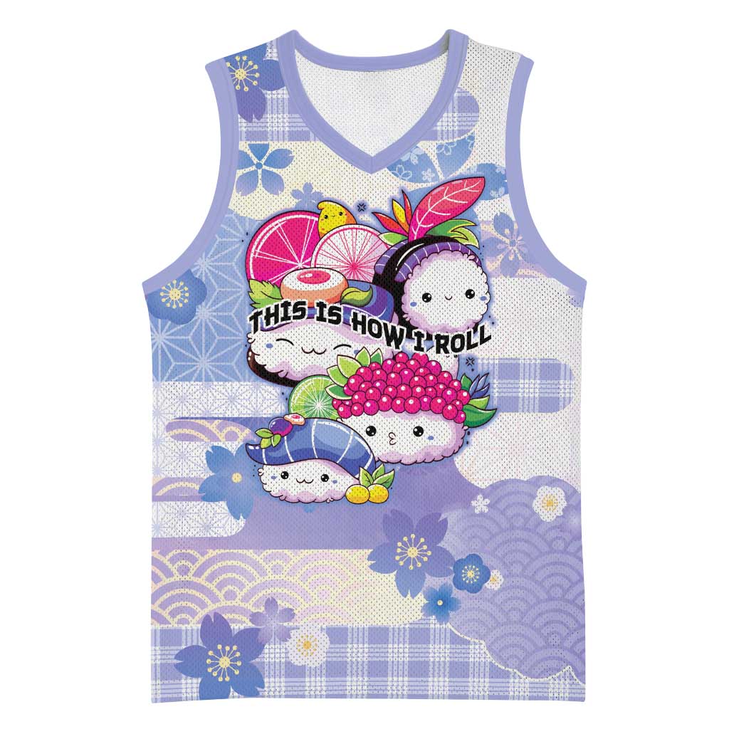 Personalized Japanese Kawaii Sushi Basketball Jersey Blue Wagara Palaka This Is How I Roll