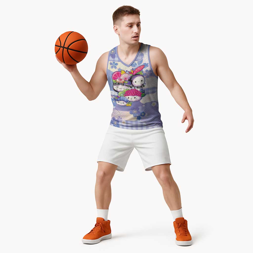 Personalized Japanese Kawaii Sushi Basketball Jersey Blue Wagara Palaka This Is How I Roll