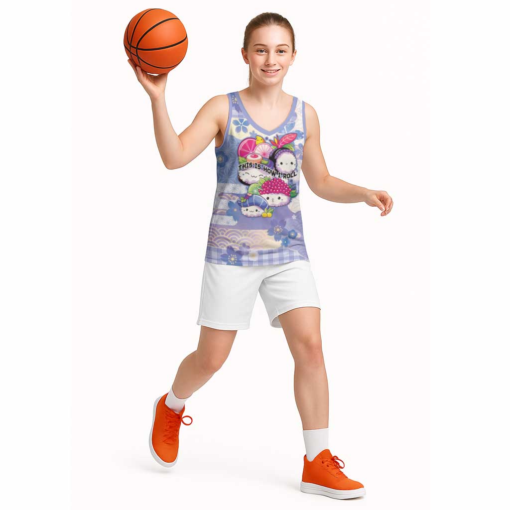 Personalized Japanese Kawaii Sushi Basketball Jersey Blue Wagara Palaka This Is How I Roll