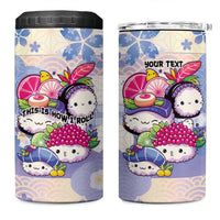 Personalized Japanese Kawaii Sushi 4 in 1 Can Cooler Tumbler Blue Wagara Palaka This Is How I Roll