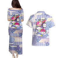 Personalized Japanese Kawaii Sushi Couples Matching Puletasi and Hawaiian Shirt Blue Wagara Palaka This Is How I Roll