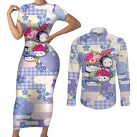 Personalized Japanese Kawaii Sushi Couples Matching Short Sleeve Bodycon Dress and Long Sleeve Button Shirt Blue Wagara Palaka This Is How I Roll