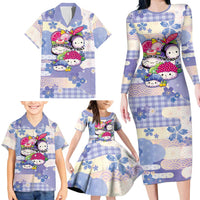 Personalized Japanese Kawaii Sushi Family Matching Long Sleeve Bodycon Dress and Hawaiian Shirt Blue Wagara Palaka This Is How I Roll LT9 - Polynesian Pride