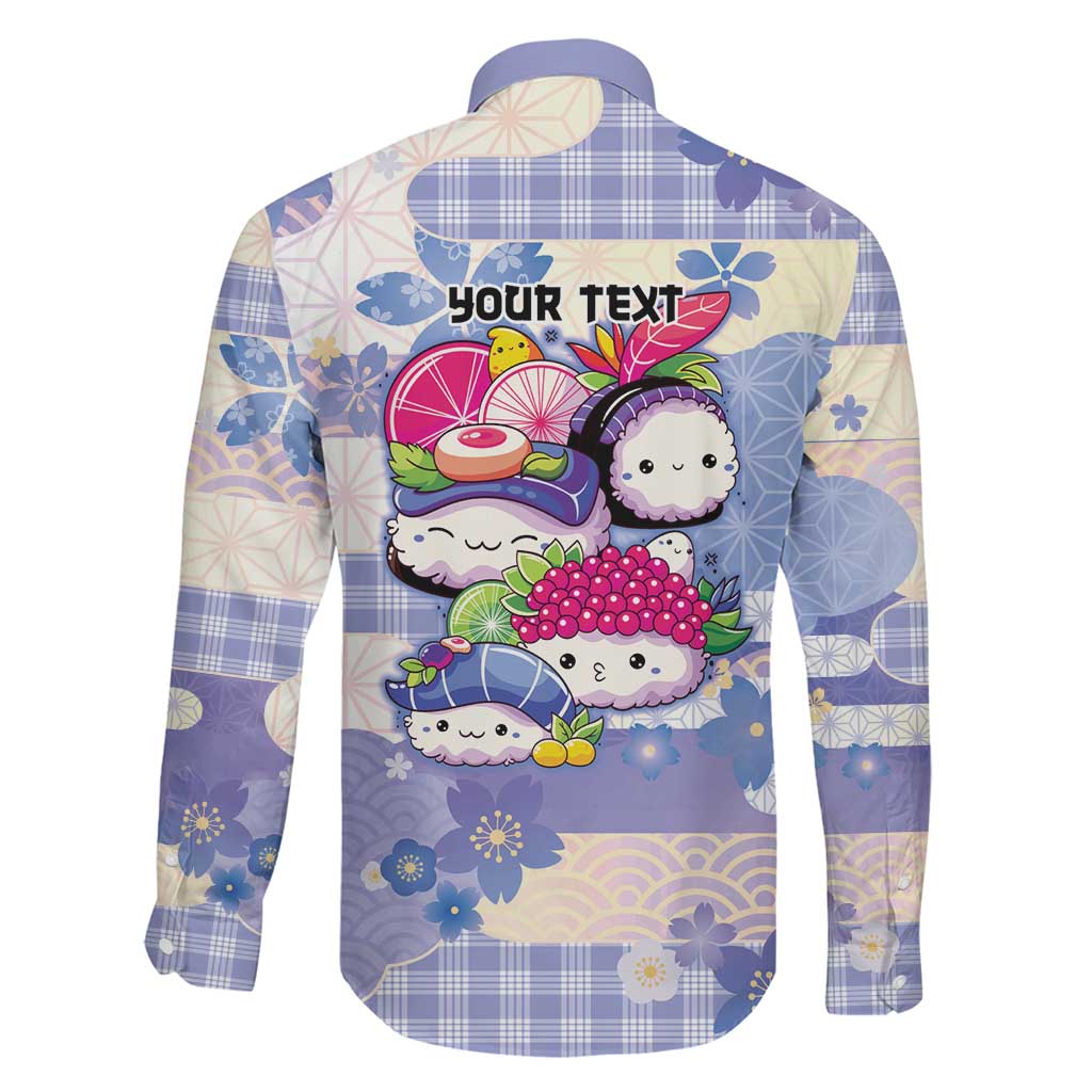 Personalized Japanese Kawaii Sushi Family Matching Off Shoulder Maxi Dress and Hawaiian Shirt Blue Wagara Palaka This Is How I Roll LT9 - Polynesian Pride