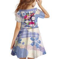 Personalized Japanese Kawaii Sushi Family Matching Short Sleeve Bodycon Dress and Hawaiian Shirt Blue Wagara Palaka This Is How I Roll LT9 - Polynesian Pride