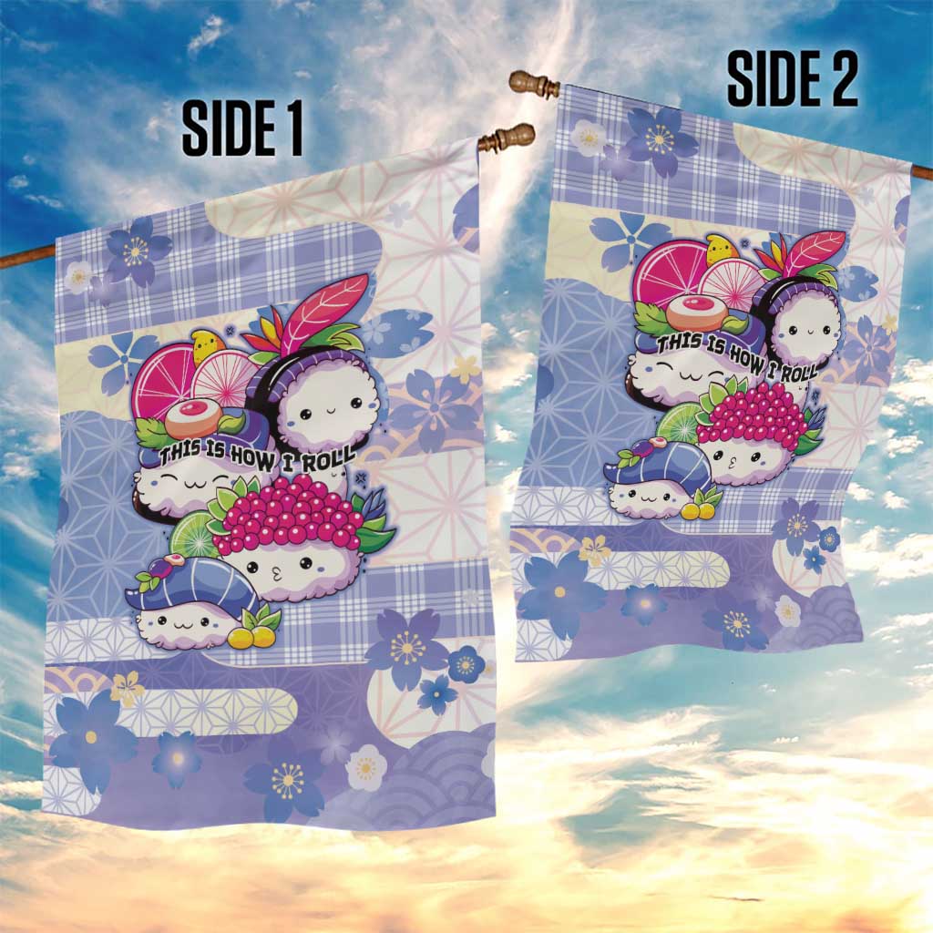 Japanese Kawaii Sushi Garden Flag Blue Wagara Palaka This Is How I Roll