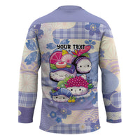 Personalized Japanese Kawaii Sushi Hockey Jersey Blue Wagara Palaka This Is How I Roll
