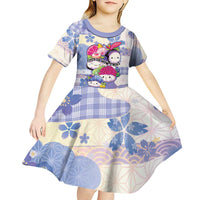 Personalized Japanese Kawaii Sushi Kid Short Sleeve Dress Blue Wagara Palaka This Is How I Roll