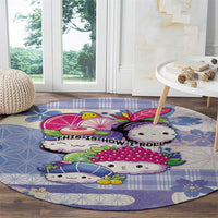 Japanese Kawaii Sushi Round Carpet Blue Wagara Palaka This Is How I Roll