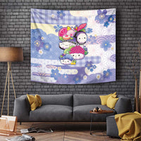 Japanese Kawaii Sushi Tapestry Blue Wagara Palaka This Is How I Roll