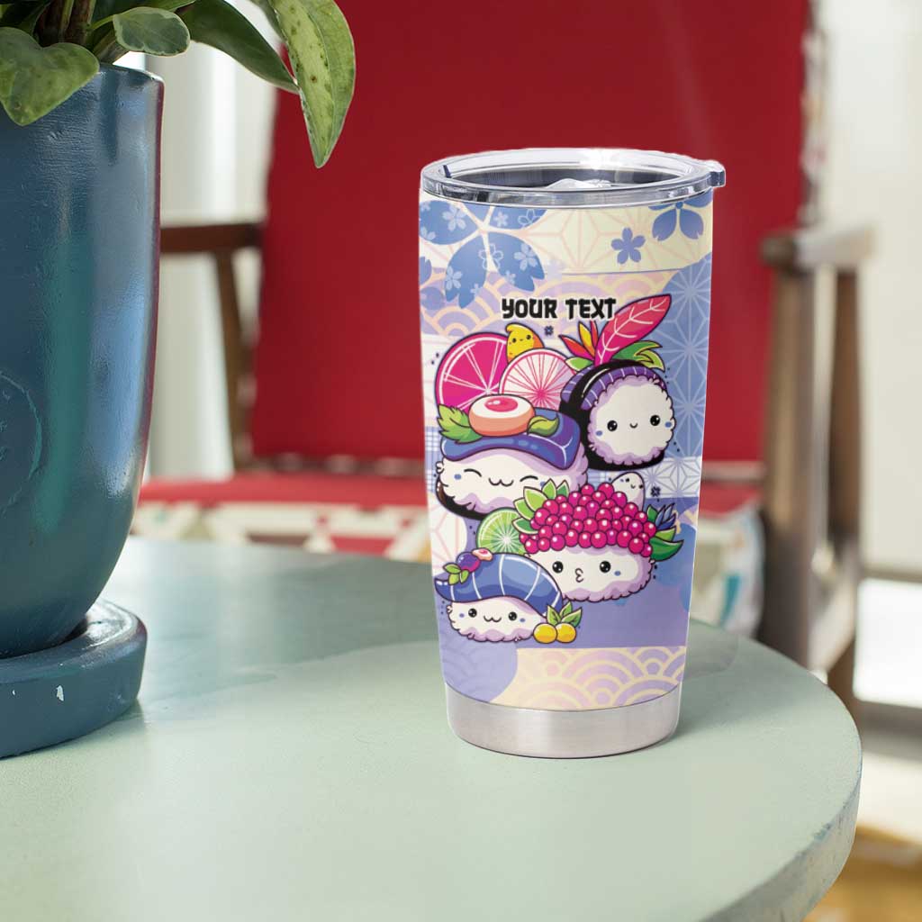 Personalized Japanese Kawaii Sushi Tumbler Cup Blue Wagara Palaka This Is How I Roll LT9 - Polynesian Pride