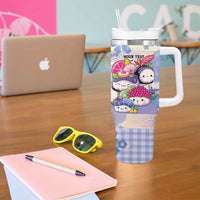 Personalized Japanese Kawaii Sushi Tumbler With Handle Blue Wagara Palaka This Is How I Roll