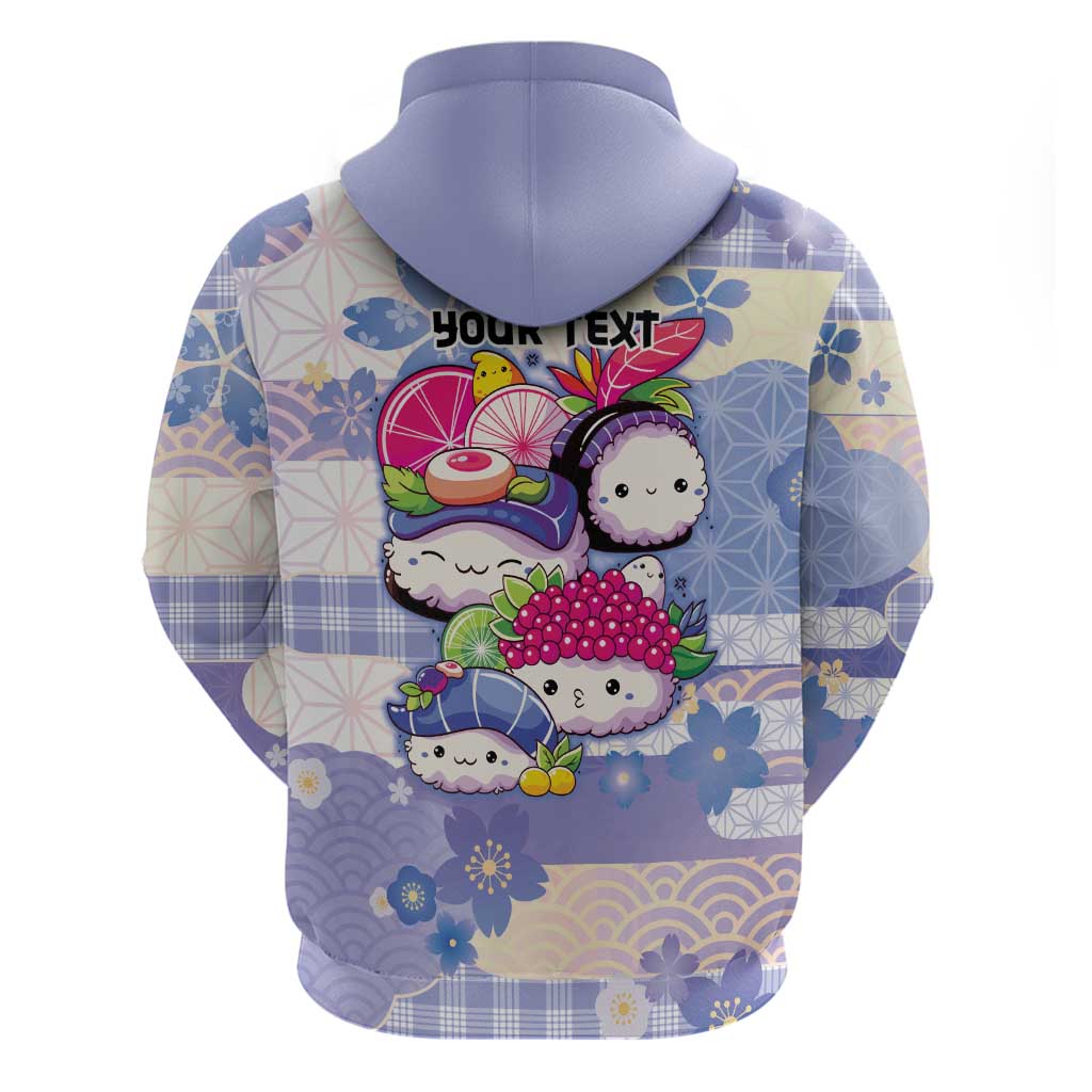 Personalized Japanese Kawaii Sushi Zip Hoodie Blue Wagara Palaka This Is How I Roll