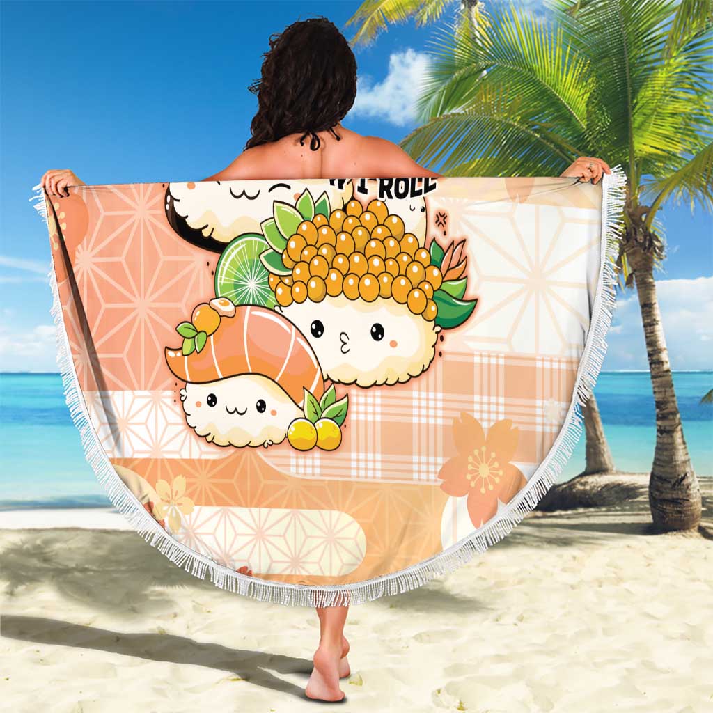 Japanese Kawaii Sushi Beach Blanket Peach Wagara Palaka This Is How I Roll