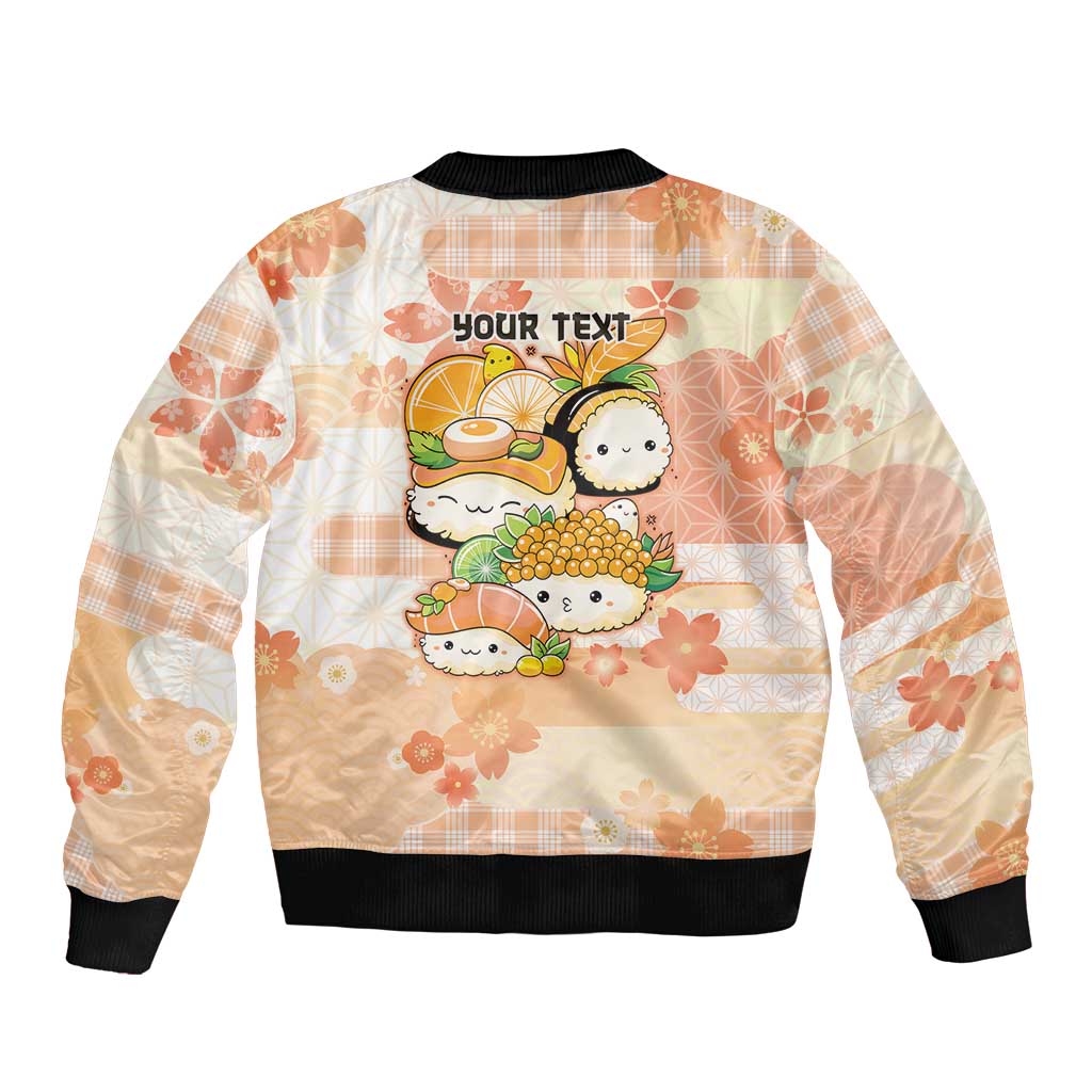 Personalized Japanese Kawaii Sushi Bomber Jacket Peach Wagara Palaka This Is How I Roll