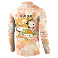 Personalized Japanese Kawaii Sushi Button Sweatshirt Peach Wagara Palaka This Is How I Roll