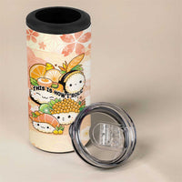 Personalized Japanese Kawaii Sushi 4 in 1 Can Cooler Tumbler Peach Wagara Palaka This Is How I Roll
