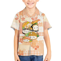 Personalized Japanese Kawaii Sushi Family Matching Off Shoulder Short Dress and Hawaiian Shirt Peach Wagara Palaka This Is How I Roll LT9 Son's Shirt Peach - Polynesian Pride