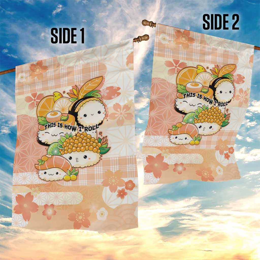 Japanese Kawaii Sushi Garden Flag Peach Wagara Palaka This Is How I Roll
